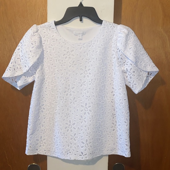 🤍NWOT Charter Club Petite Eyelet Blouse - Picture 2 of 6